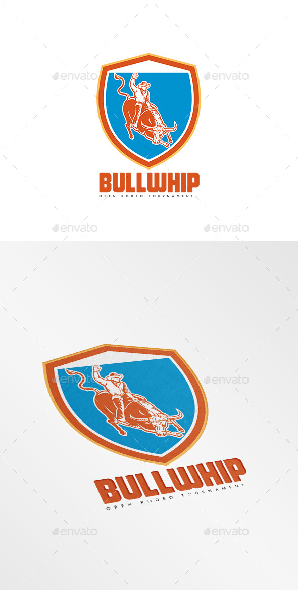Bullwhip Open Rodeo Tournament Logo - Humans Logo Templates
