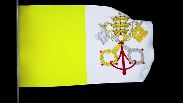 Vatican City State Flag Animation 4k