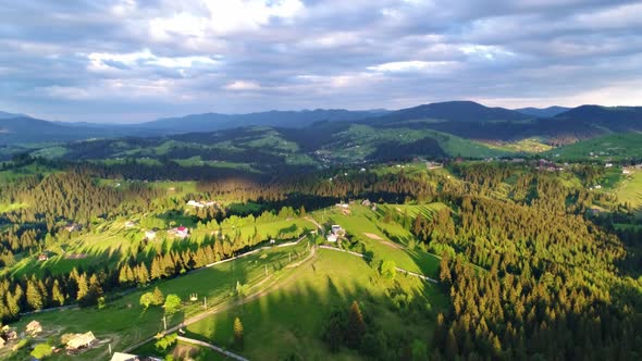 Mountain Village Landscape in Carpatian alt