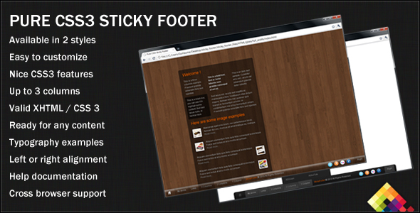 Pure CSS3 Sticky Footer