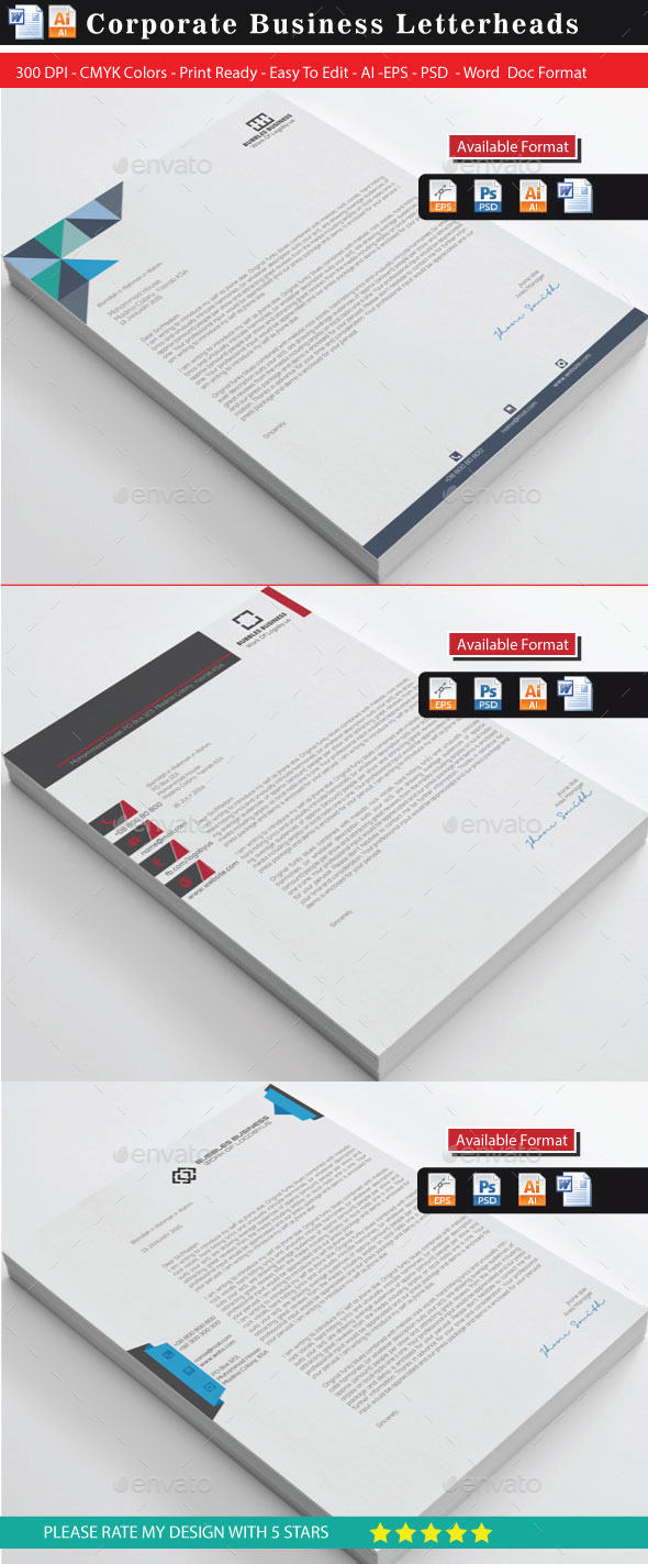 Creative & Modern Letterhead Bundle - Stationery Print Templates