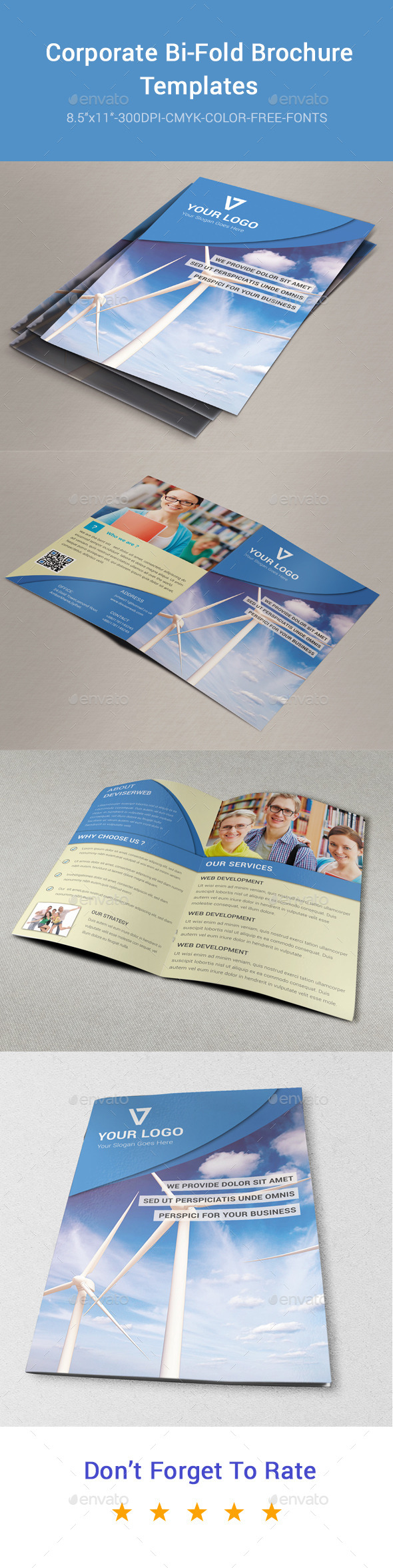 Corporate Bi-Fold Brochure Template - Corporate Brochures