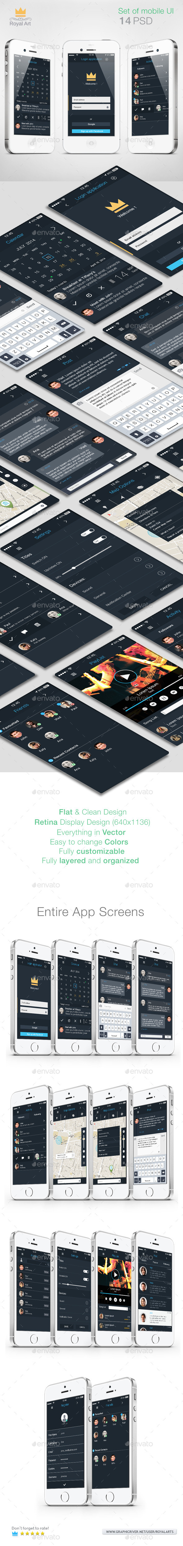 Mobile UI KIT Flat - User Interfaces Web Elements