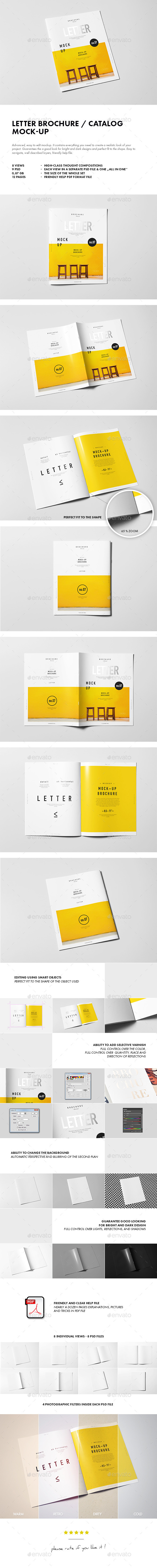 Letter Brochure / Catalog / Booklet Mock-up - Brochures Print