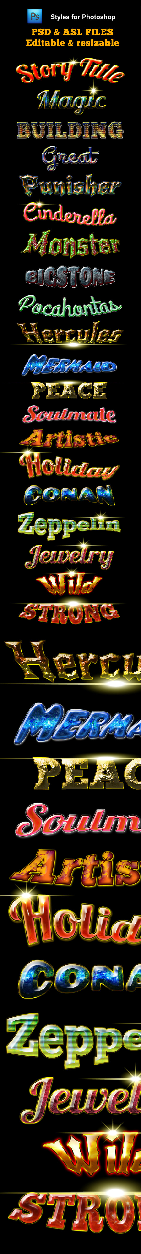 Story Title Styles for Photoshop - Text Effects Styles