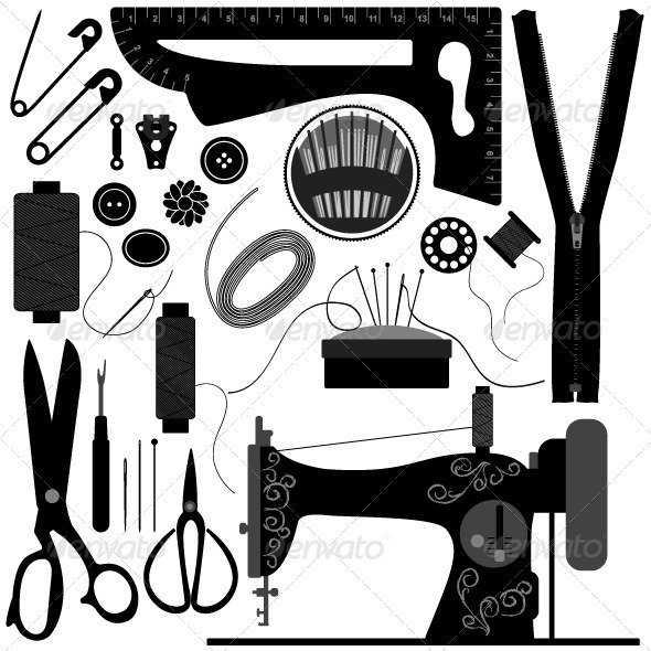 Retro Sewing Tool and Equipment for Tailor - Man-made Objects Objects