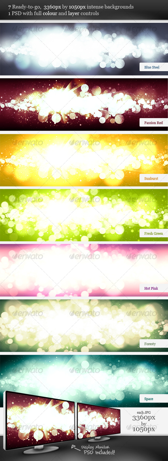 Intense Flare Burst Backgrounds - Abstract Backgrounds