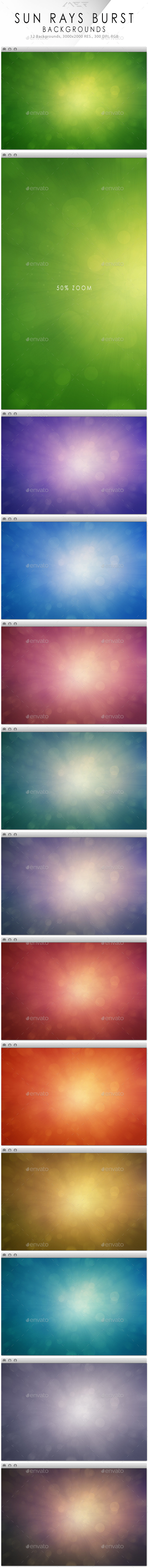 Sun Rays Burst Backgrounds - Abstract Backgrounds