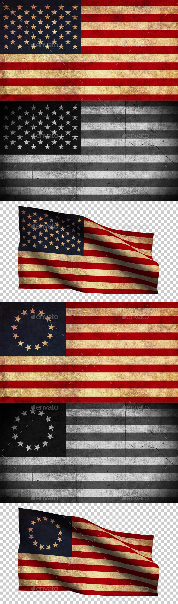 USA Flag Grunge and Retro