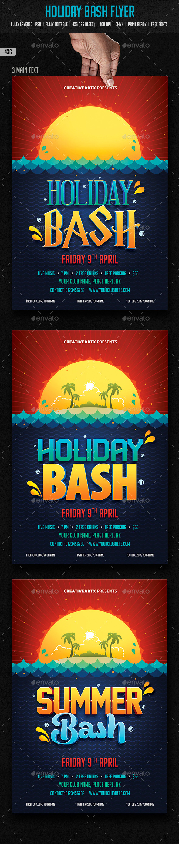 Holiday Bash Flyer - Clubs & Parties Events