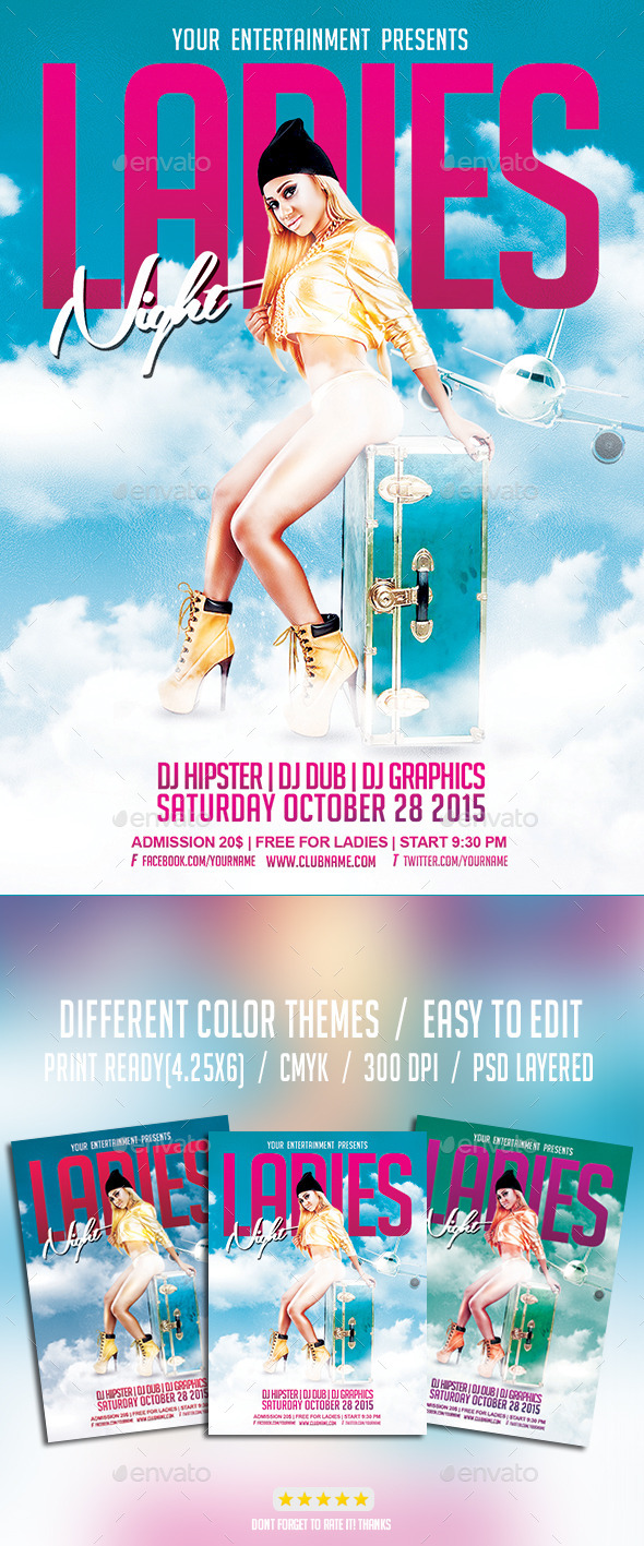 Ladies Night Party | Flyer PSD Template - Events Flyers