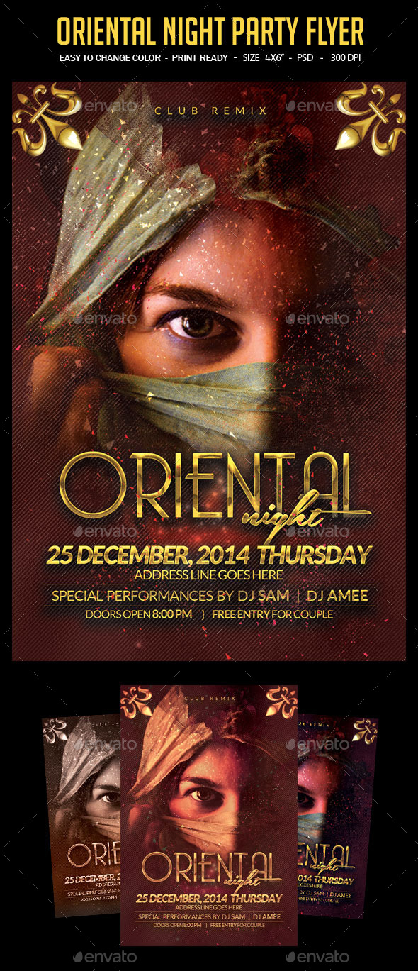 Oriental Night Party Flyer - Clubs & Parties Events