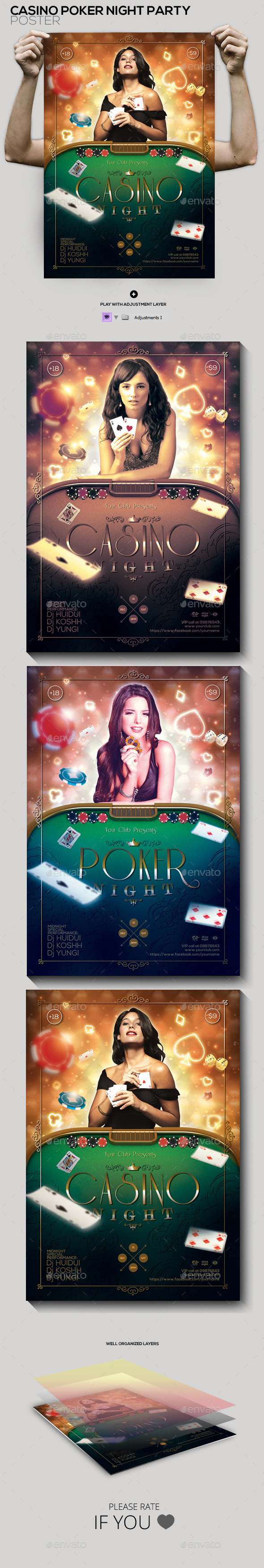 Casino Poker Night Party Poster/ Flyer - Clubs & Parties Events