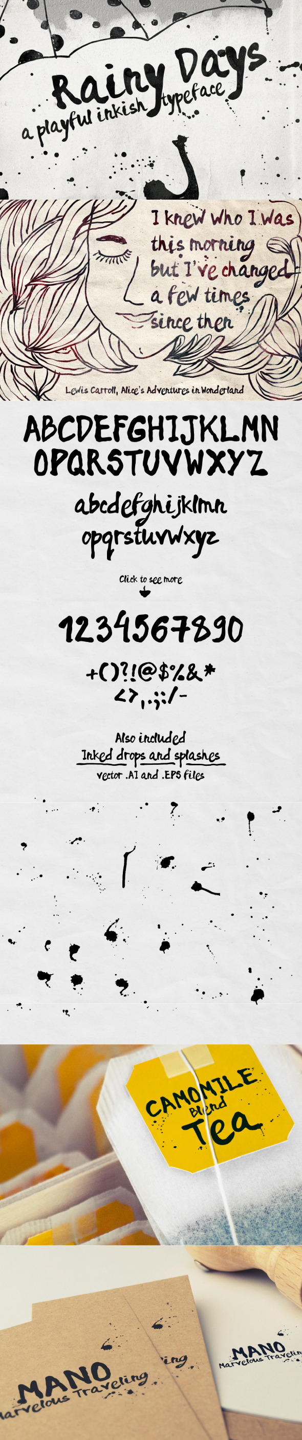 Rainy Days - a playful ink typeface - Calligraphy Script