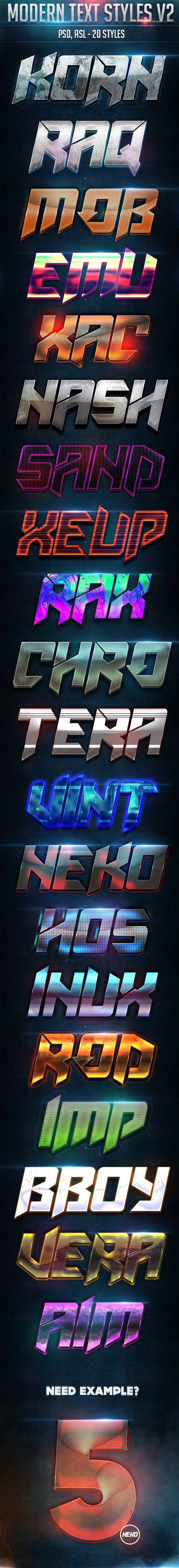 Modern Text Styles V2 - Text Effects Styles