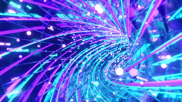 Colorful Time and Space Warp Wormhole, Science Fiction Background
