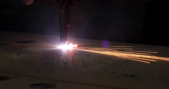 Industrial Cnc Plasma Cutting of Metal Plate