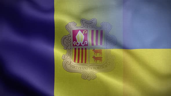 Ukraine Andorra Flag Loop Background 4K