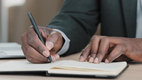 African Old Senior Male Hands Unrecognizable Businessman in Formal Suit Holding Pen Writing New alt