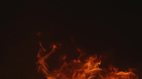 Empty Space for Logo Design on Text Title on Black Burning in Fire Background