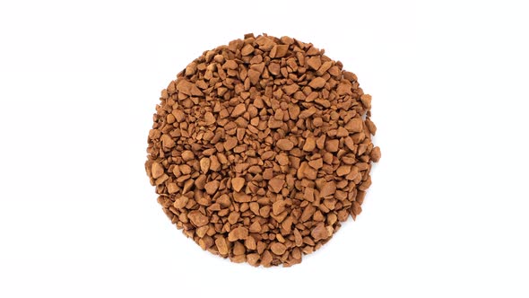 instant coffee beans isolated on white background and rotation alt