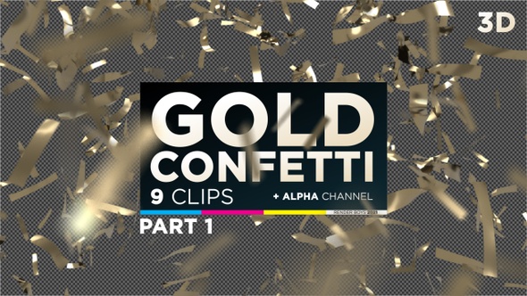 3D Gold Confetti Pack 1