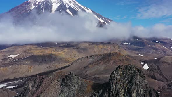 Verblyud Rock and Koryaksky Volcano alt
