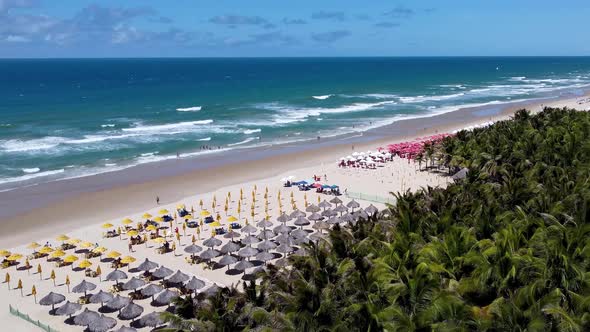 Tropical beach scenery of Fortaleza. Northeast Brazil. Ceara state. alt