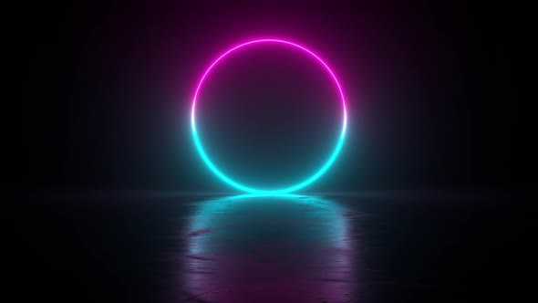 Circle blue pink neon light alt