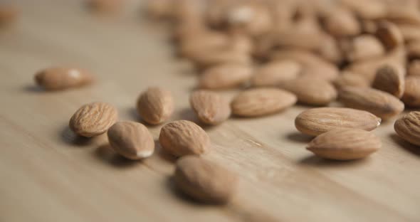 Almonds rotating macro in studio