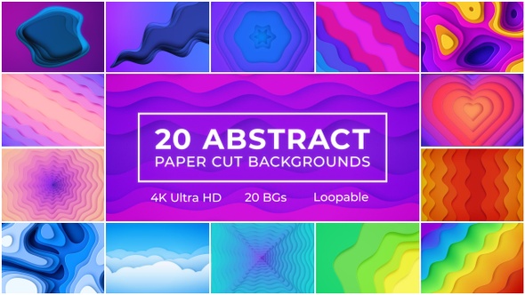 20 Abstract Paper Cut Backgrounds 4K
