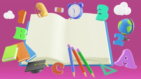 Open book background for school alt