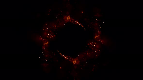 Glowing Fire Particle Circle Trail Animation