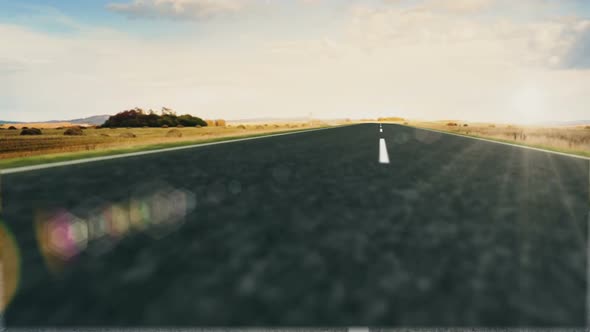 Realistic animation highway, open clean road