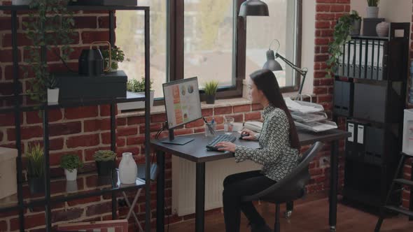 Happy Person Celebrating Success About Business Project on Computer alt