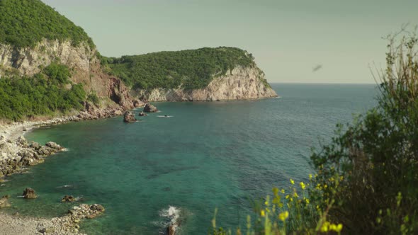 Mountains and the Sea. Coastal Landscape. Montenegro. Day alt