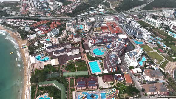 Hotels on the beach aerıal vıew 4 K alt