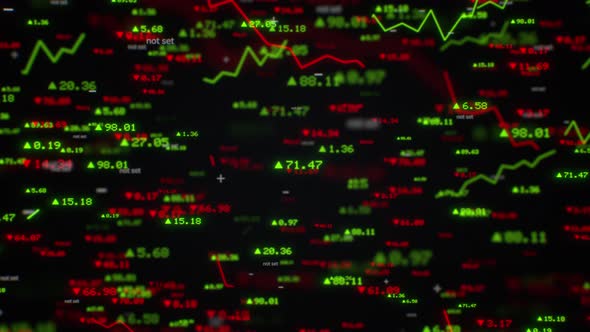 Corporate Stock Charts Market Numbers Loop