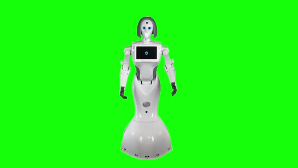 Robot Is Dancing Movements, Green Screen alt
