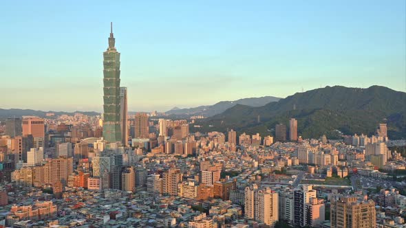Beautiful building of Taipei city in Taiwan
