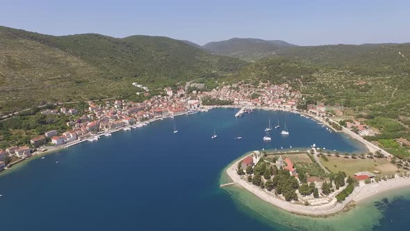 Aerial View of Beautiful Coastal Old Town