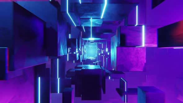 Abstract Cubes Tunnel VJ Loop
