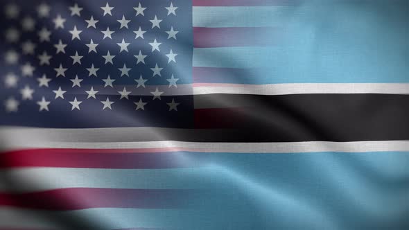 USA Botswana Flag Loop Background 4K