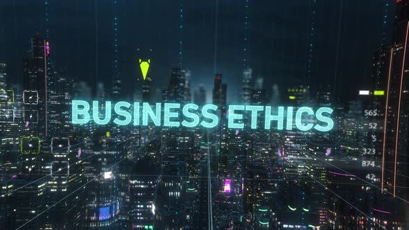 Digital Abstract Smart City Business Ethics Title