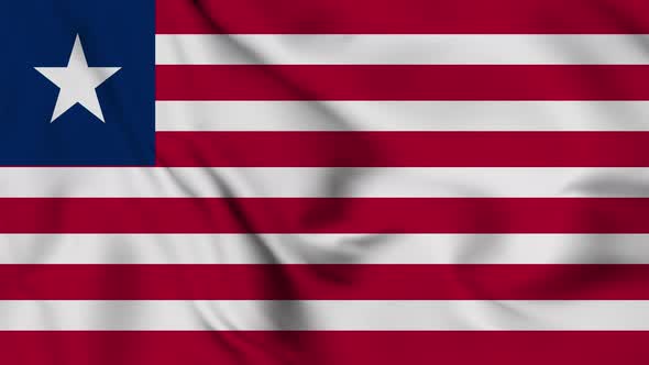 Liberia flag seamless waving animation