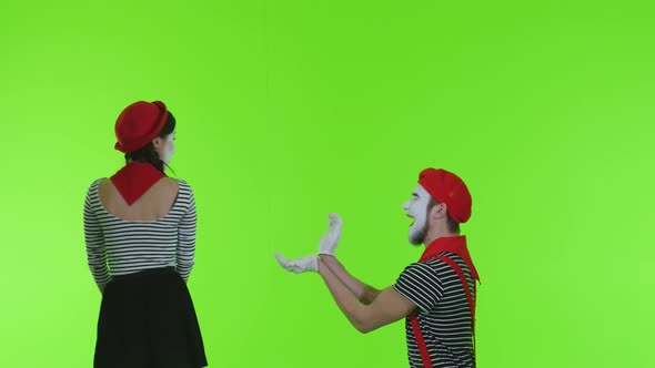 Mimes Marry Me On A Green Background