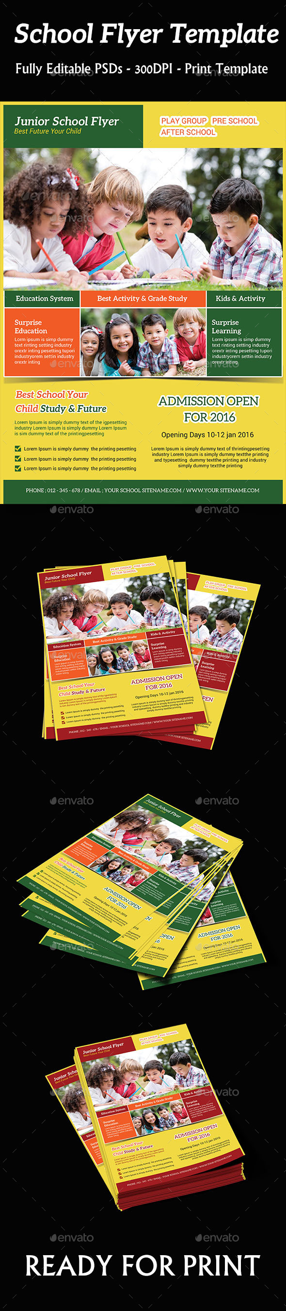 Kids School Flyer - Flyers Print Templates