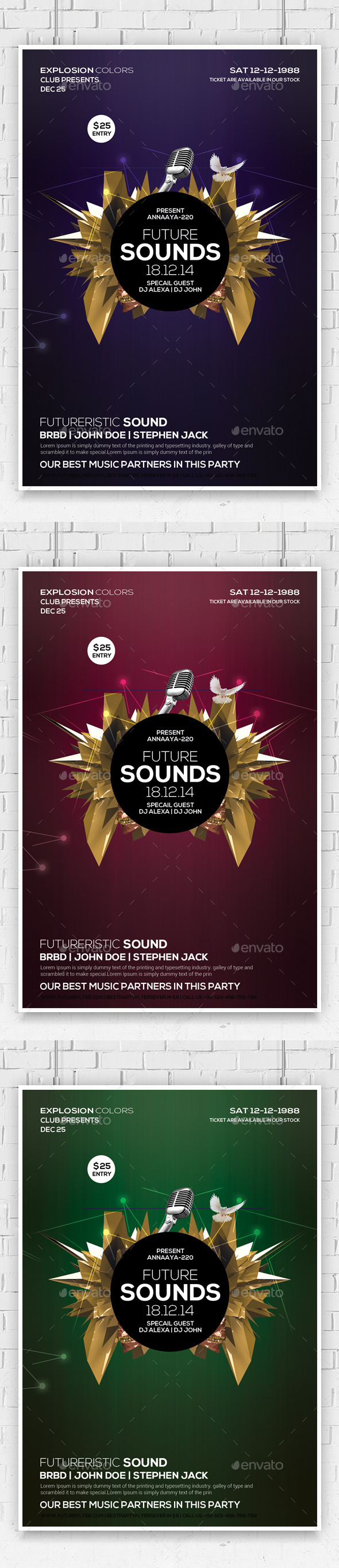Minimal Abstract Flyer Templates - Clubs & Parties Events