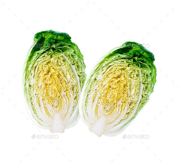 Halved chinese cabbages
