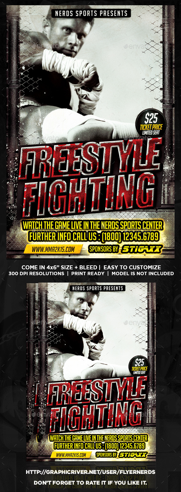 Freestyle Fighting Championships Sports Flyer - Sports Events